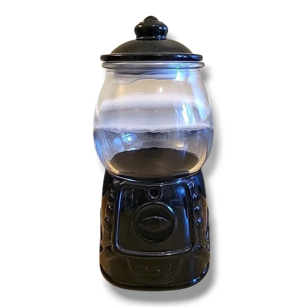 Target Halloween Black Glass Gumball Machine Candy Jar Canister All Seeing Eye